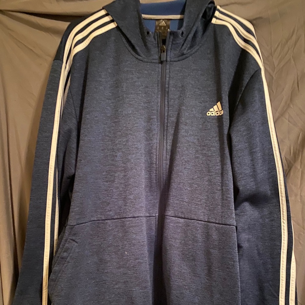 NWOT - Men’s Blue and White adidas hoodie.